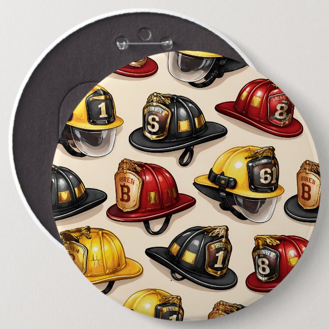 Feuerwehrhelm Muster Feuerwehr Abteilung Button (Vorne & Hinten)