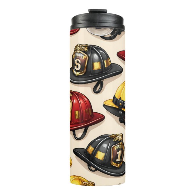 Feuerwehrhelm Muster professionell Feuerwehr stati Thermosbecher (Vorderseite)