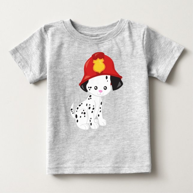 Feuerwehrhund, Feuerwehrmann, Dalmatiner, Niedlich Baby T-shirt (Vorderseite)