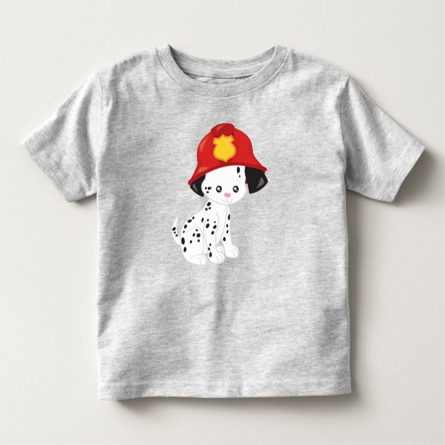 Feuerwehrhund, Feuerwehrmann, Dalmatiner, Niedlich Kleinkind T-shirt (Vorderseite)