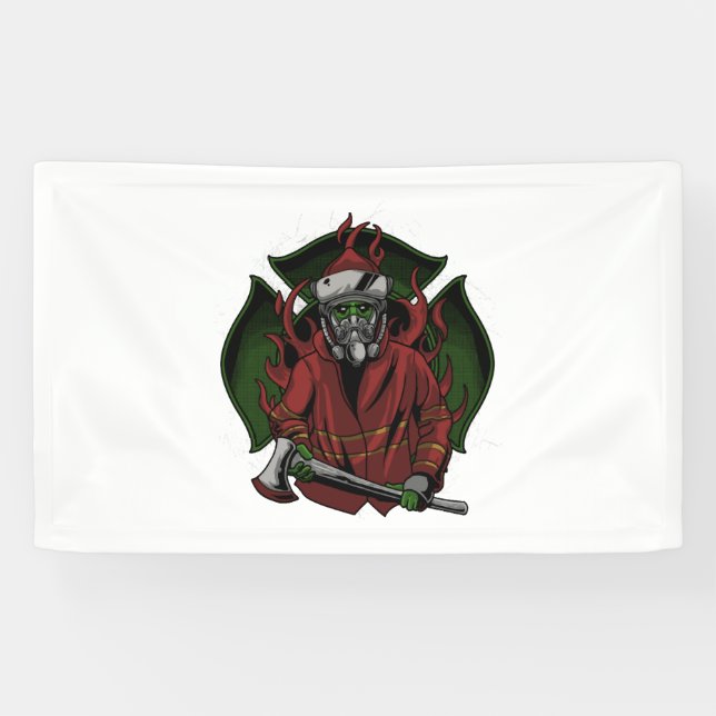 Feuerwehrkampfflugzeug Halloween-Kostüm Banner (Horizontal)