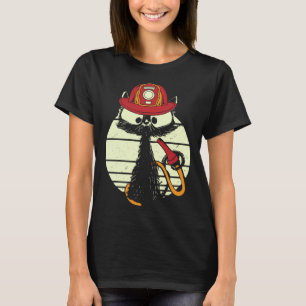 Feuerwehrkatze in Feuerwehruniform Feuerwehrmann T-Shirt