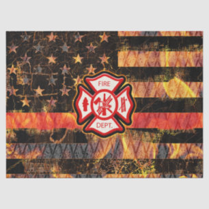 Feuerwehrkreuz und Flammen Seidenpapier