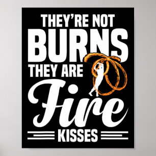 Feuerwehrkünstler Poi Feuer Spinning Feuer Tanz Sp Poster