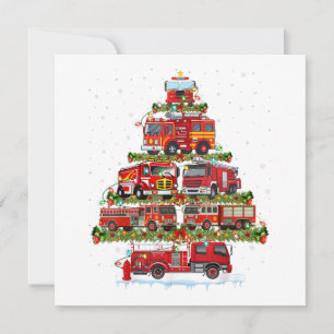 Feuerwehrleuchten Feuerwehrauto Weihnachten Dankeskarte