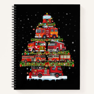 Feuerwehrleuchten Feuerwehrauto Weihnachten Notizbuch