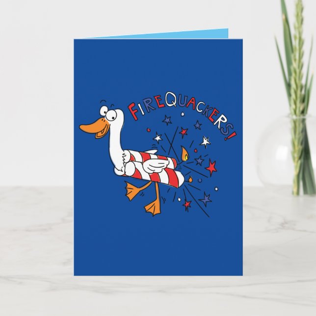 Feuerwehrleute 4. Juli Duck Funny Greeting Card Karte (Vorderseite)