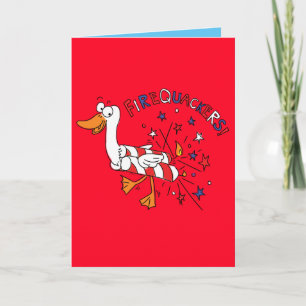 Feuerwehrleute 4. Juli Duck Funny Greeting Card Karte