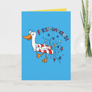 Feuerwehrleute 4. Juli Duck Funny Greeting Card Karte