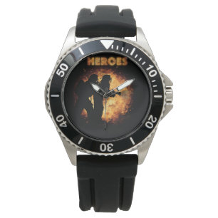  Feuerwehrleute - echte Helden   Armbanduhr
