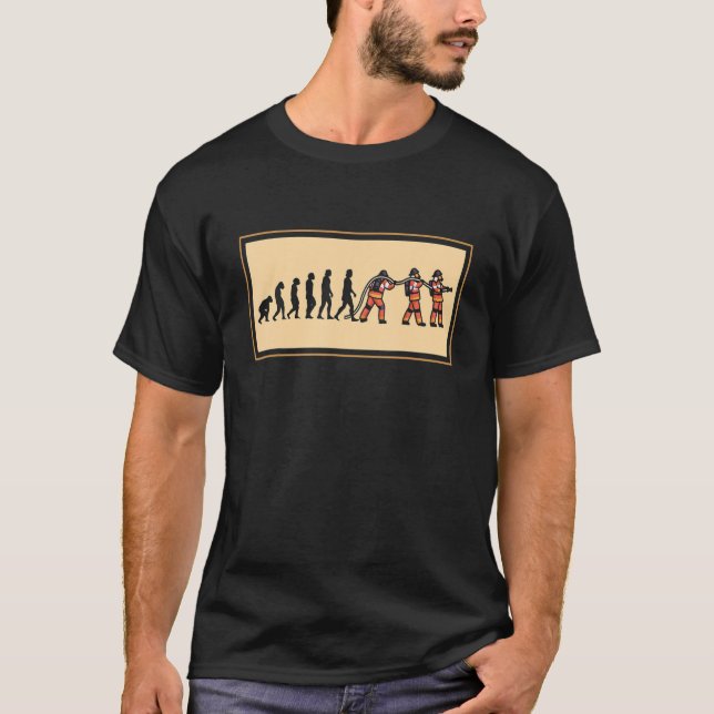 Feuerwehrleute Evolution Feuerwehr Feuerwehr Feuer T-Shirt (Vorderseite)