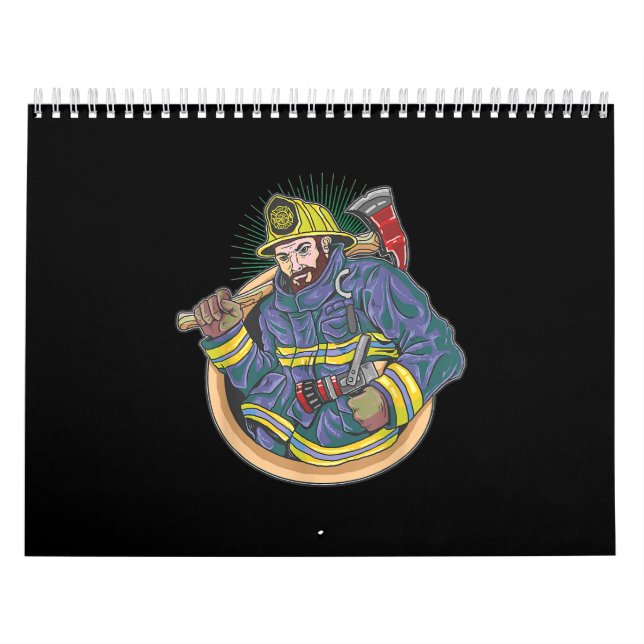 Feuerwehrleute | Feuerwehrmann eifrig, um Leben zu Kalender (Titelbild)