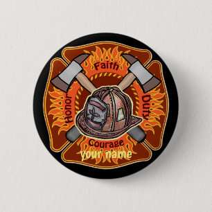 Feuerwehrleute Flammen Button-Taste Button
