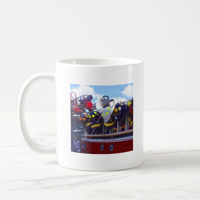 Feuerwehrleute - Helm für Feuerwehrfahrzeuge Kaffeetasse (Links)