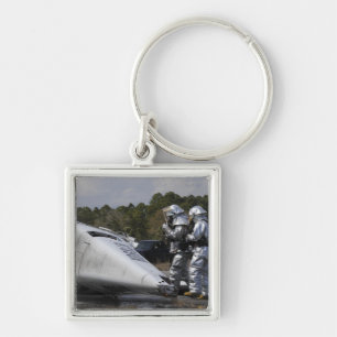 Feuerwehrleute reagieren auf die Szene Schlüsselanhänger