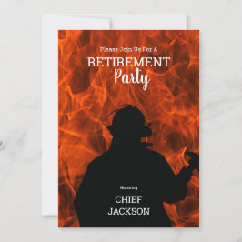 Feuerwehrleute Silhouette Flammen Ruhestand Party Einladung
