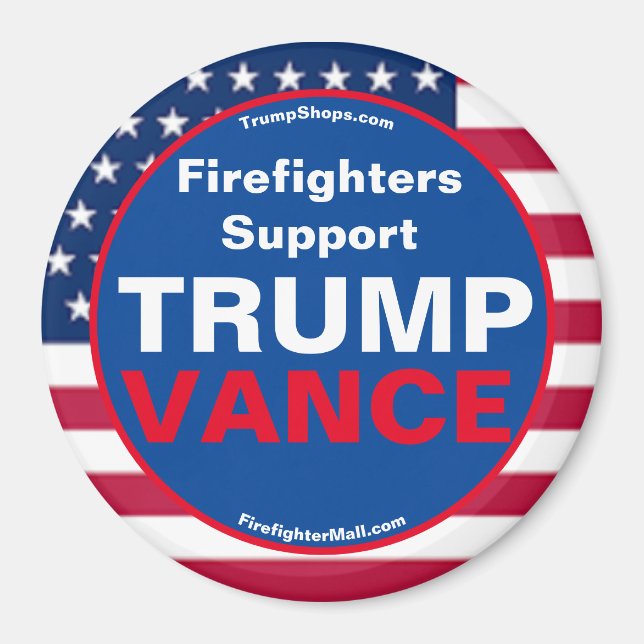 Feuerwehrleute unterstützen TRUMP VANCE Kühlschran Magnet (Vorne)