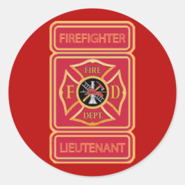 Feuerwehrleutnant Runder Aufkleber