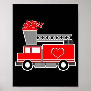 Feuerwehrliebe Feuerwehrauto Valentinstag - Feuerw Poster