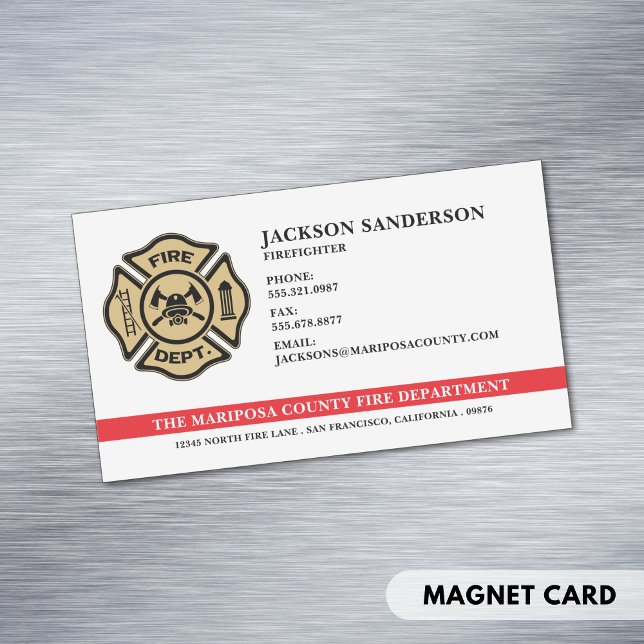 Feuerwehrlogos der personalisierten Feuerwehr Magnetische Visitenkarte (Personalized Fire Department Firefighter Logo Business Card Magnet)