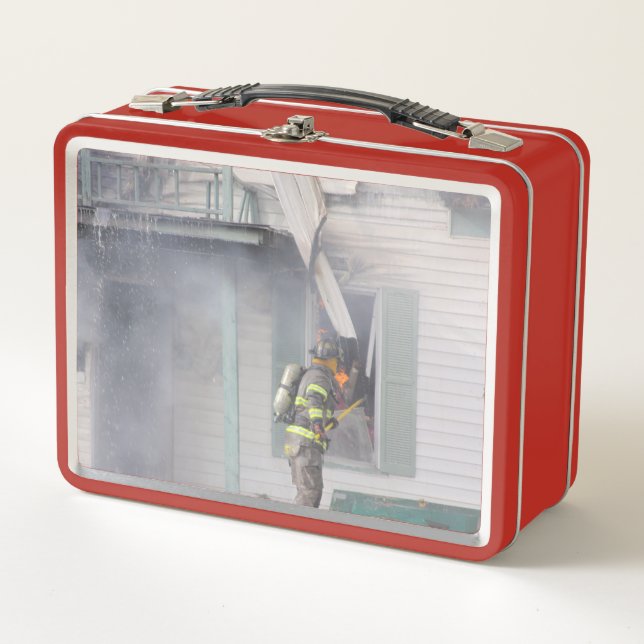 Feuerwehrlohbox Metall Brotdose (Vorderseite)