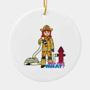 Feuerwehrmädchen - Rot Keramik Ornament