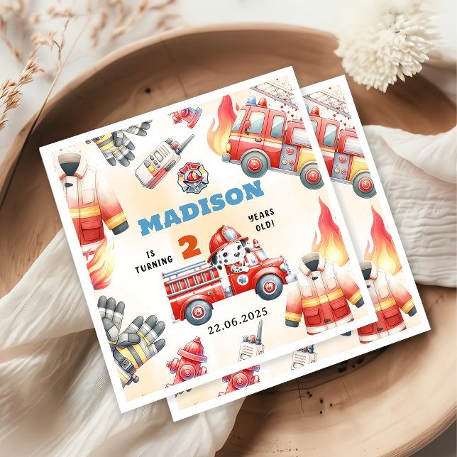 Feuerwehrmann 2. Geburtstag Party Serviette (Von Creator hochgeladen)