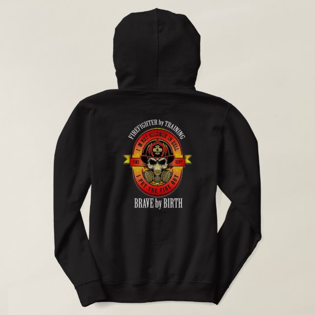 Feuerwehrmann 3 Siehe beide Seiten Hoodie (Design Rückseite)