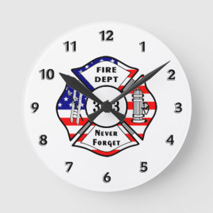 Feuerwehrmann 9/11 runde wanduhr