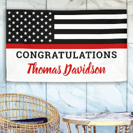 Feuerwehrmann Abschluss Glückwunsch dünne rote Lin Banner