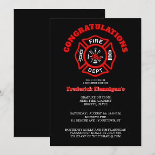 Feuerwehrmann-Abschluss-Mitteilungs-Party Einladung