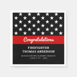 Feuerwehrmann Abschluss Party der Thin Red Line Serviette