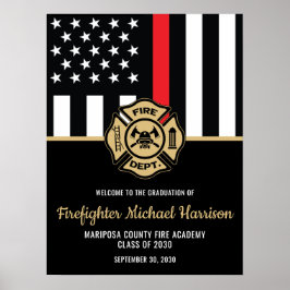 Feuerwehrmann - Abschluss Rote Flagge Feuerwehrman Poster