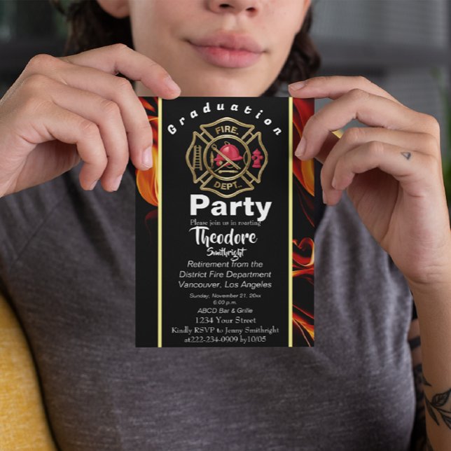 Feuerwehrmann-Abzeichen-Feuerwehrmann-Abschluss Einladung (Von Creator hochgeladen)