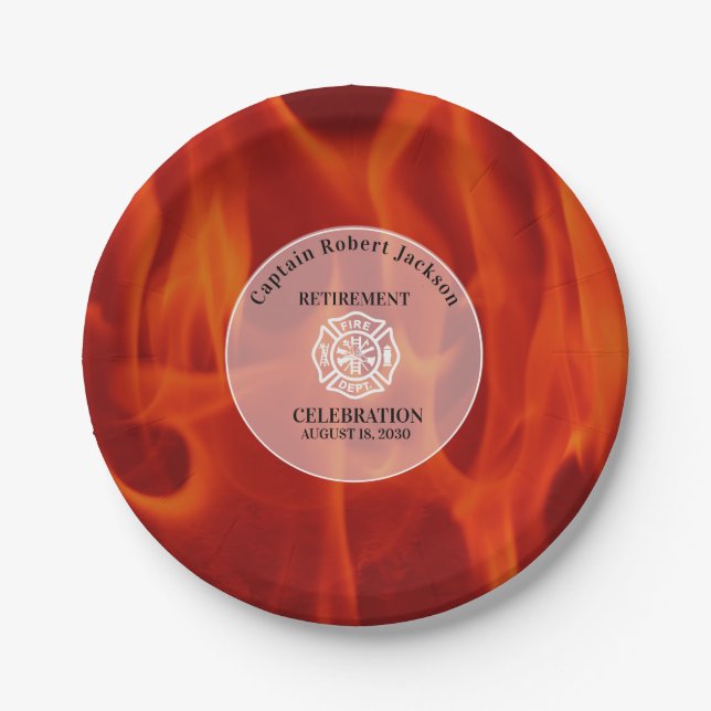 Feuerwehrmann Abzeichen Feuerwehrmann Pappteller (Vorderseite)