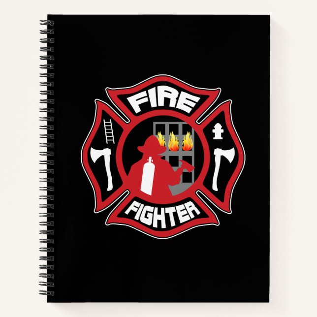 Feuerwehrmann Abzeichen Modernes Notizbuch (Vorderseite)