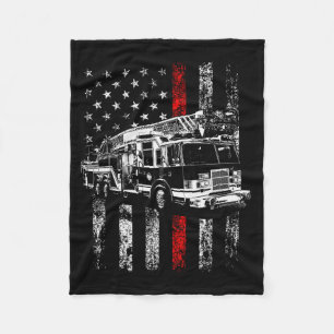 Feuerwehrmann Amerikanische Flagge Dünne Rote Lini Fleecedecke