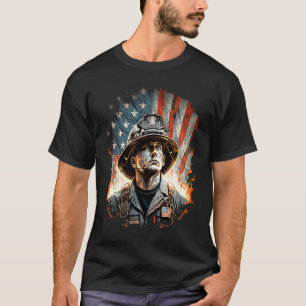 Feuerwehrmann Amerikanische Unabhängigkeitstag Feu T-Shirt