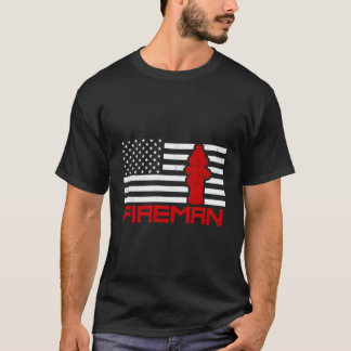 Feuerwehrmann - amerikanisches Flag-Geschenk Langs T-Shirt