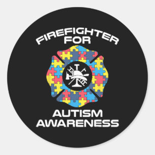 Feuerwehrmann Autism Apparel - Beste Feuerwehrleut Runder Aufkleber
