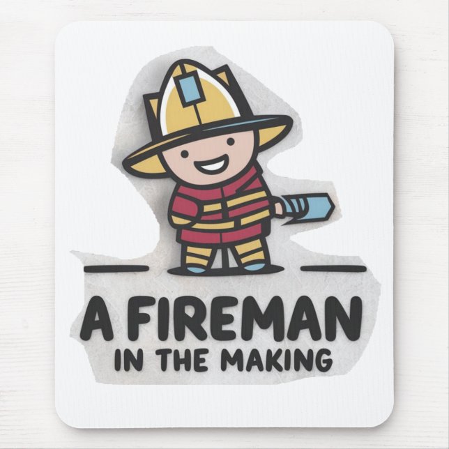 Feuerwehrmann-Azubi. Zukünftiger Feuerwehrmann  Mousepad (Vorne)