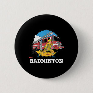 Feuerwehrmann Badminton Feuerwehr Sp Button