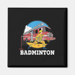 Feuerwehrmann Badminton Feuerwehr Sp Magnet