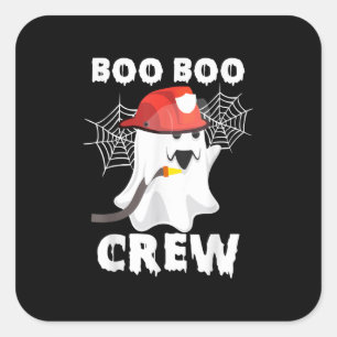 Feuerwehrmann Boo Boo Crew Halloween Ghost Fireman Quadratischer Aufkleber