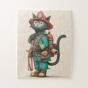 Feuerwehrmann Cat Jigsaw Puzzle