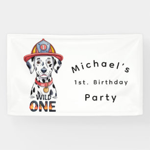 Feuerwehrmann Dalmatiner Wild 1. Geburtstag Party Banner
