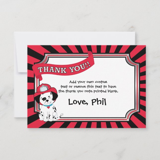 Feuerwehrmann danken Ihnen Karten (Vorderseite)