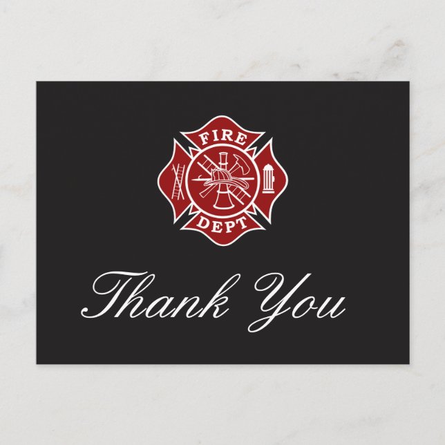 Feuerwehrmann Dankeschön Karte (Vorderseite)