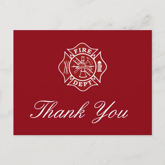 Feuerwehrmann Dankeschön Karte (Vorderseite)