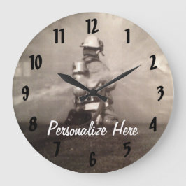 Feuerwehrmann, der die Linien arbeitet Große Wanduhr